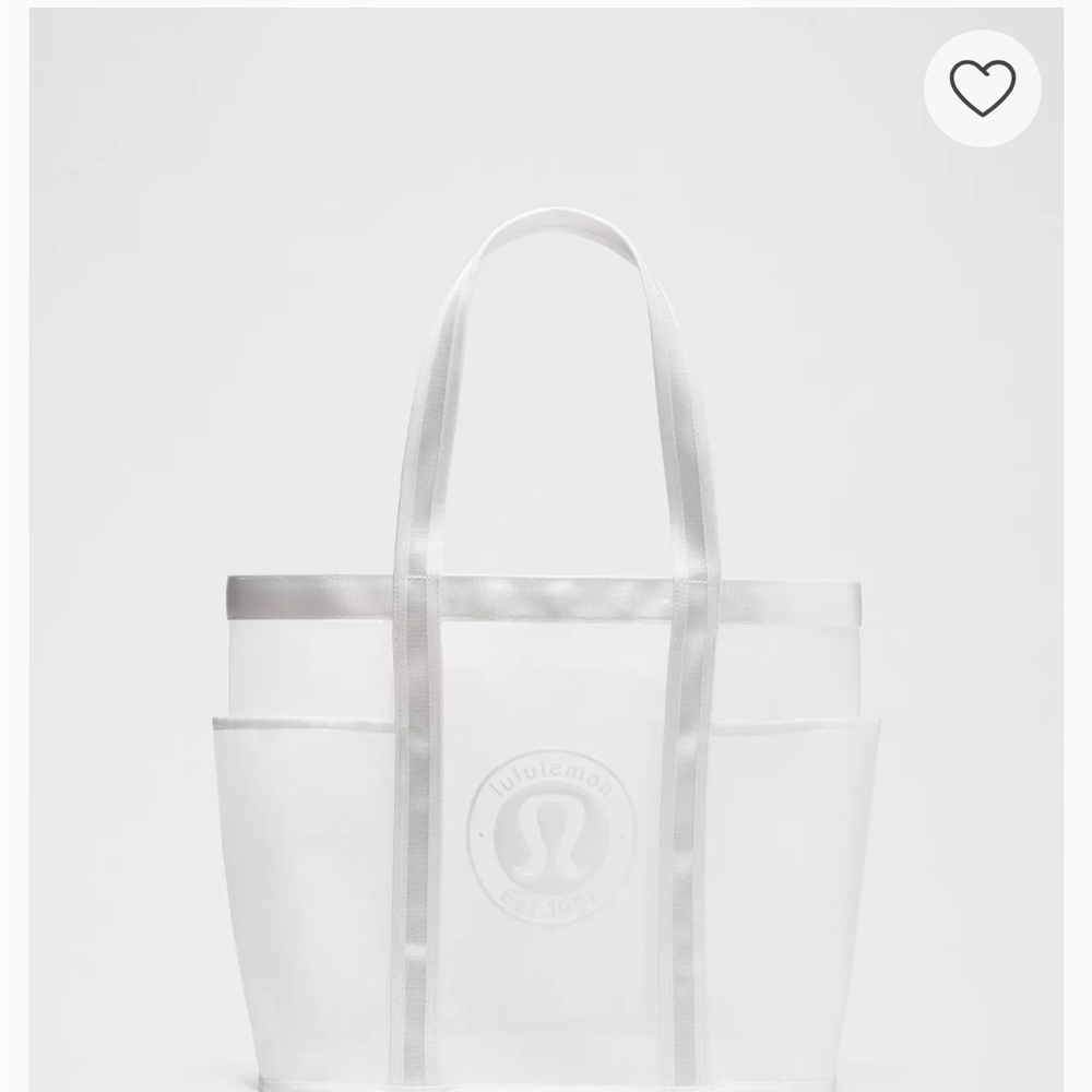 Lululemon Athletica White and green mesh Tote Bag